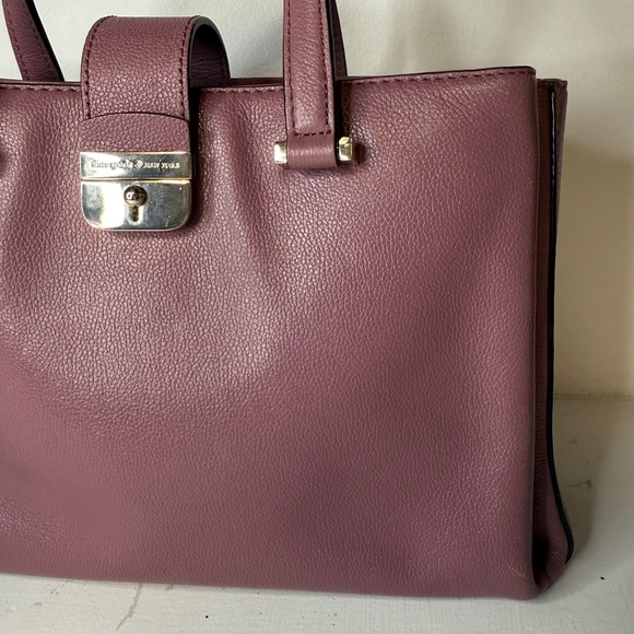 Kate Spade Natasha Lovett Street Purple Satchel Top Handle Purse Handbag - Picture 3 of 15